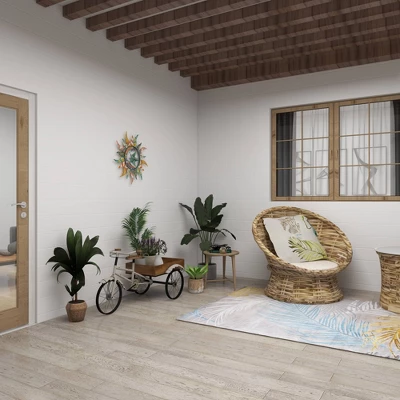 48" Wide Planter Rustic Iron Bicycle Inspired Flower Cart Brown - Olivia & May - Image 12