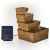 17" Solar Tiered Rustic Fountain - Alpine Corporation