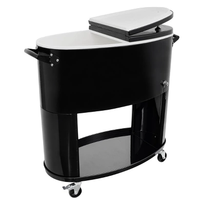 80qt Sporty Oval Rolling Patio Cooler - Permasteel - Image 4