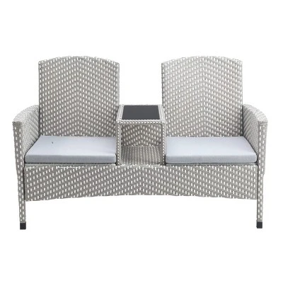 2pc Maksville Aluminum Patio Loveseat & Storage Bench - MiBasics - Image 15