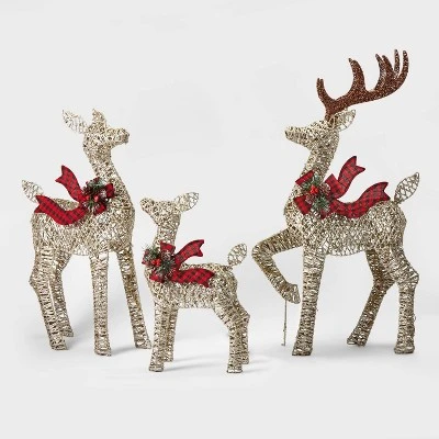 3pk Deer Family Christmas Novelty Sculpture Light - Wondershop™