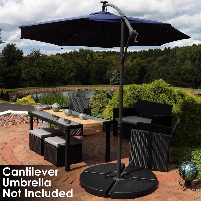Sunnydaze Decor Sunnydaze Outdoor Heavy-Duty Fillable Cantilever Offset Patio Umbrella Base Weight Plates - Black - 4pc - Image 5
