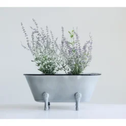 Decorative Container Footed Bathtub - Gray - Storied Home