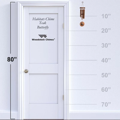 Woodstock Wind Chimes Signature Collection, Woodstock Habitats Chime, Teak 17'' Butterfly Wind Chime HCTB - Image 3