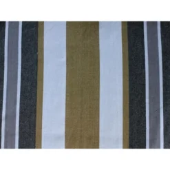 The Hamptons Collection 110” Grey And Gold Striped Brazilian Style Hammock With A Steel Hammock Stand