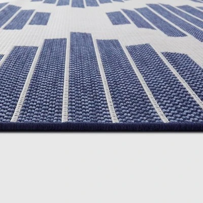 Victor Striped Trellis Rectangular Indoor/Outdoor Rug - Balta Rugs - Image 4