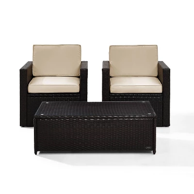 Palm Harbor 3pc Outdoor Wicker Seating Set - Sand - Crosley - Image 7