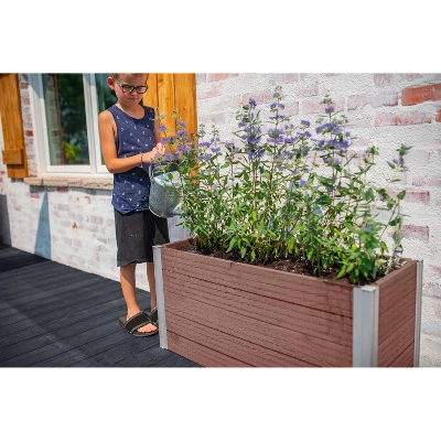 Vita 39" Wide Urbana Small Parklette Rectangular Planter Box Espresso - Image 5
