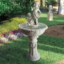 Design Toscano Nature's Children Sculptural Fountain - Off-White