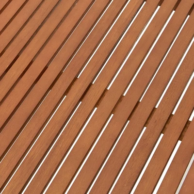 Stamford 2pc Eucalyptus Wood Outdoor Bench With Coffee Table - Natural - Alaterre Furniture - Image 12