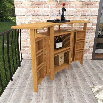 Patio Bar Table Teak - Olivia & May - Image 6