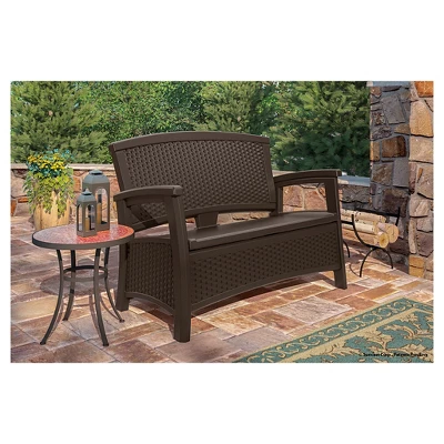 Suncast ELEMENTS Resin Patio Storage Loveseat - Java - Image 3