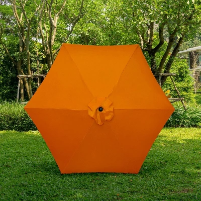 9' X 9' Aluminum Market Patio Umbrella With Crank Lift And Push Button Tilt Tuscan - Astella - Image 4