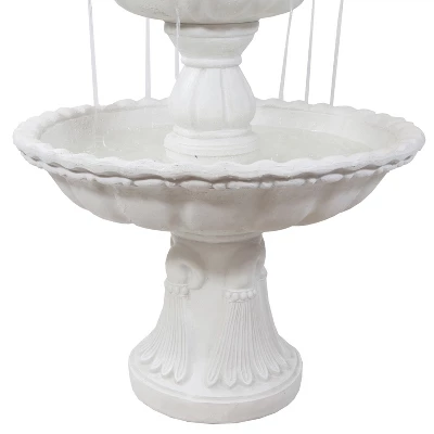 Sunnydaze Decor Sunnydaze 59"H Electric Fiberglass 3-Tier Welcome Pineapple Top Outdoor Water Fountain - Image 3