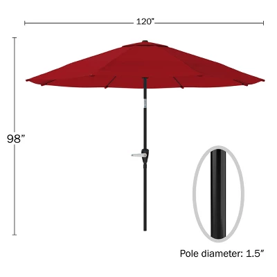 Nature Spring 10' Patio Umbrella - Red - Image 3