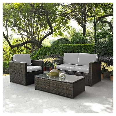 Palm Harbor 3pc All-Weather Wicker Patio Seating Set - Crosley - Image 5