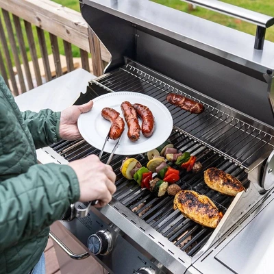 4-Burner Propane Stainless Steel Gas Grill With ClearView Lid Model 41847NG - Monument Grills - Image 6