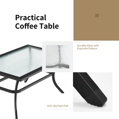 Costway 2 PCS Patio Loveseat With Coffee Table Outdoor Sofa Bench With Cushions - Image 6