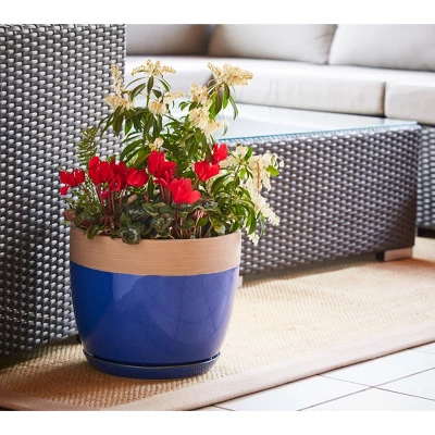 12" Ana Planter In Navy Finish - Southern Patio