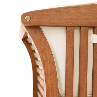 Stamford 2pc Eucalyptus Wood Outdoor Bench With Coffee Table - Natural - Alaterre Furniture - Image 8