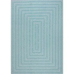 Chevron Modern Concentric Squares Indoor/Outdoor Area Rug - JONATHAN Y