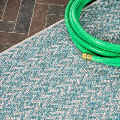 Chevron Modern Concentric Squares Indoor/Outdoor Area Rug - JONATHAN Y - Image 10