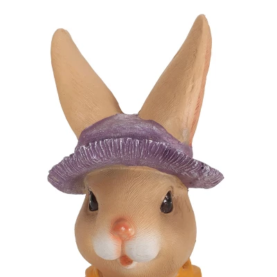 Christopher Knight Home 14" Wide Rafter Concrete Outdoor Novelty Rabbit Planter Brown/Orange - Image 9