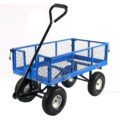 Sunnydaze Decor Sunnydaze Outdoor Lawn And Garden Heavy-Duty Durable Steel Mesh Utility Wagon Cart With Removable Sides - Image 13