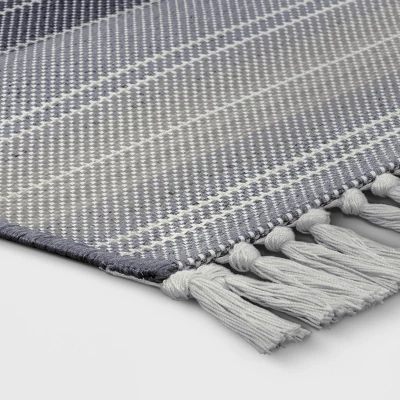 5' X 7' Striped Tapestry Outdoor Rug Gray - Threshold™ - Image 2