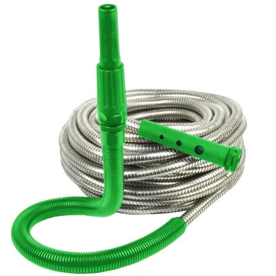 Bernini 50' Metal Garden Hose With Flex End Watering Wand - Image 11