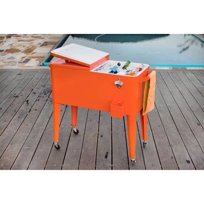 80qt Portable Rolling Patio Cooler - Permasteel - Image 2