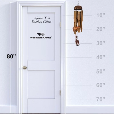 Woodstock Wind Chimes Asli Arts® Collection, African Trio Bamboo Chime, 32'' Wind Chime CAT601 - Image 3