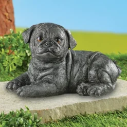 Collections Etc Hand-Painted Realistic Pug Puppy Outdoor Statue