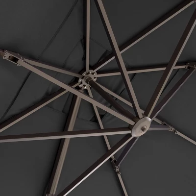 Crestlive Products 11.5'x11.5' Luxury Aluminum Frame Double Top Round Offset Cantilever Umbrella Black - Image 9