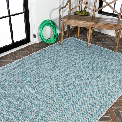 Chevron Modern Concentric Squares Indoor/Outdoor Area Rug - JONATHAN Y - Image 4