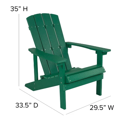 Flash Furniture Charlestown Commercial All-Weather Poly Resin Wood Adirondack Chair - Image 3