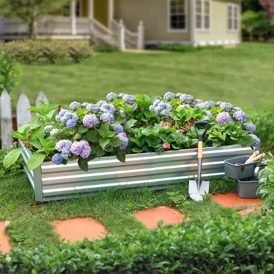 LuxenHome 6Ft X 3Ft Rectangular Galvanized Steel Raised Garden Bed Planter - Image 5