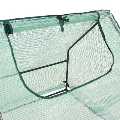 Sunnydaze Decor Sunnydaze Outdoor Portable Plant Shelter Mini Greenhouse With Double Zipper Doors And Cover - Green - Image 2