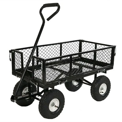 Sunnydaze Decor Sunnydaze Outdoor Lawn And Garden Heavy-Duty Durable Steel Mesh Utility Wagon Cart With Removable Sides - Image 12