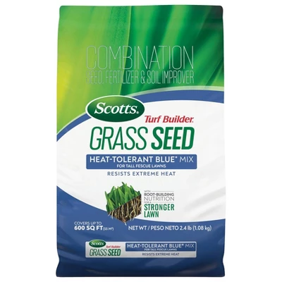 Scotts Turf Builder 2.4lbs Seed Heat-Tolerant Blue Mix For Tall Fescue Lawns