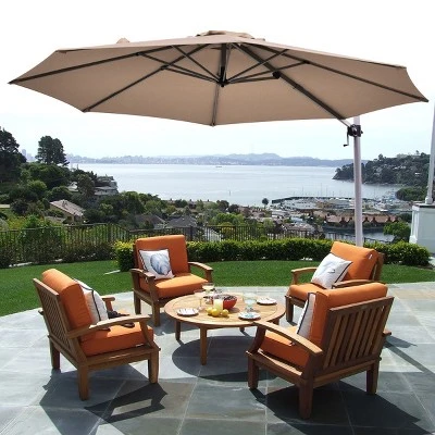 Costway 11' Patio Cantilever Offset Umbrella 360 Degrees Rotation Aluminum Tilt - Image 14