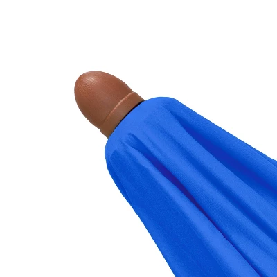 9' X 9' Round Wood Grain Steel Patio Umbrella Pacific Blue - Astella - Image 5