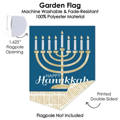 Big Dot Of Happiness Happy Hanukkah - Outdoor Home Decorations - Double-Sided Chanukah Holiday Party Garden Flag - 12 X 15.25 Inches - Image 2