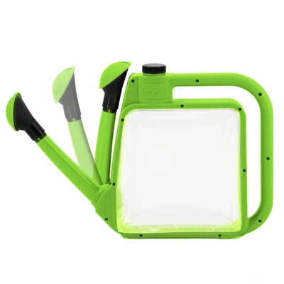 CENTURION 1.5 Gallon Folding Spout Transparent Watering Can Storage Container With Rotate Nozzle Sprayer For Outdoor Gardening, Green - Image 2