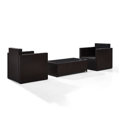 Palm Harbor 3pc Outdoor Wicker Seating Set - Sand - Crosley - Image 9