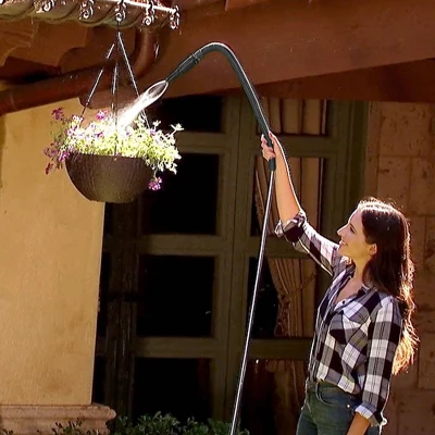 Bernini 50' Metal Garden Hose With Flex End Watering Wand - Image 2