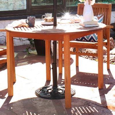 Sunnydaze Decor Sunnydaze Outdoor Heavy-Duty Cast Iron Decorative Patio Yard Round Umbrella Base Stand - 18" - Black - Image 5