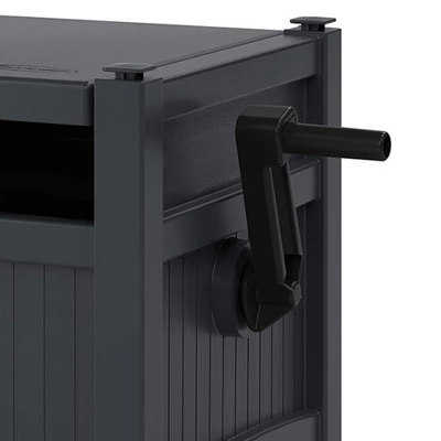 Suncast Hideaway 100' Capacity Resin Garden Hose Reel For 5/8" Hoses With Stay-Up Lid & Crank Handle For Hassle-free Outdoor Storage, Cyberspace - Image 2