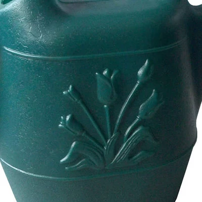Union Products 63065 Indoor Outdoor 2 Gallon Plant Watering Can W/ Tulip Design & 2 Handles For Garden, Potted Plants, And Patio Pots, Green (2 Pack) - Image 2
