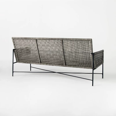 Wicker & Metal X Frame Patio Sofa - Gray - Threshold™ Designed With Studio McGee - Image 4
